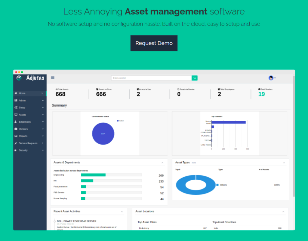 adjutas asset management software