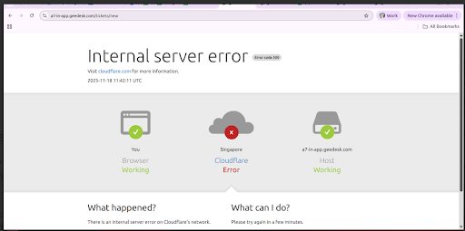 Ensuring Business Continuity: Geedesk’s Response to the Recent Cloudflare Incident